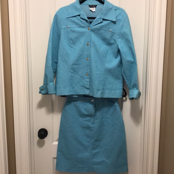 Soft Works Petite Denim Jacket & Skirt - Size 10 - Picture 1 of 15